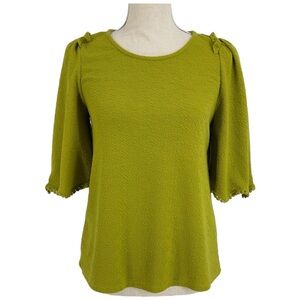 Anthropologie top. Lime green size large